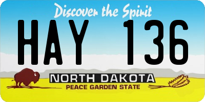 ND license plate HAY136