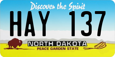 ND license plate HAY137