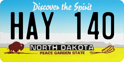 ND license plate HAY140