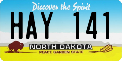 ND license plate HAY141