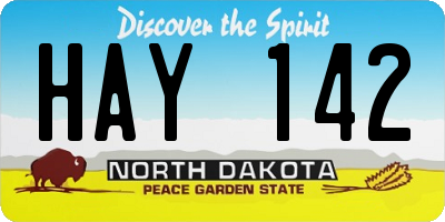 ND license plate HAY142