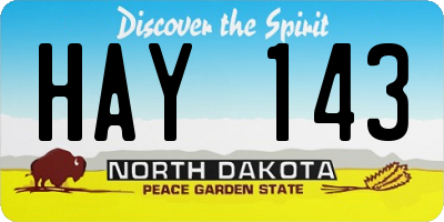 ND license plate HAY143