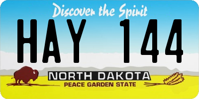 ND license plate HAY144