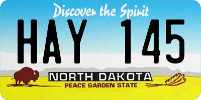 ND license plate HAY145