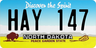 ND license plate HAY147