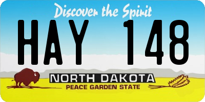 ND license plate HAY148