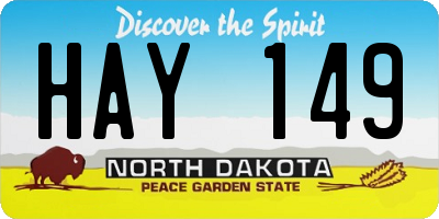 ND license plate HAY149