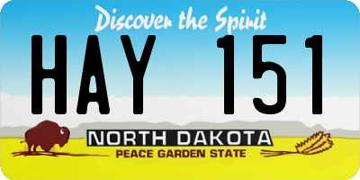 ND license plate HAY151