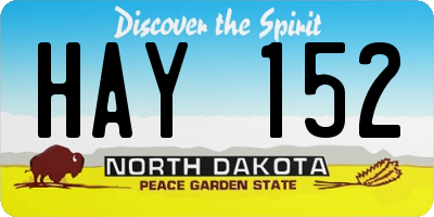 ND license plate HAY152