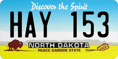 ND license plate HAY153