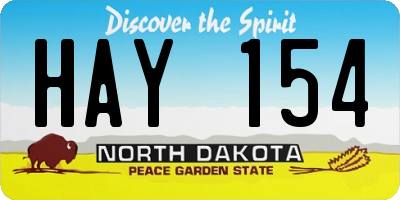 ND license plate HAY154