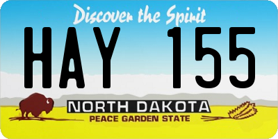ND license plate HAY155