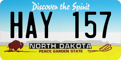 ND license plate HAY157