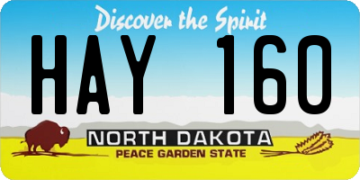 ND license plate HAY160