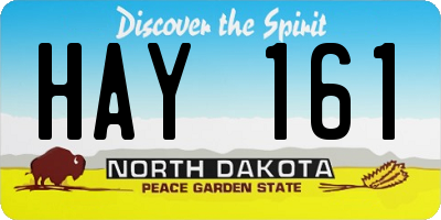 ND license plate HAY161