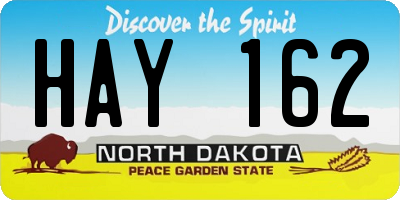 ND license plate HAY162