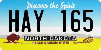 ND license plate HAY165