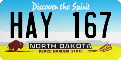 ND license plate HAY167