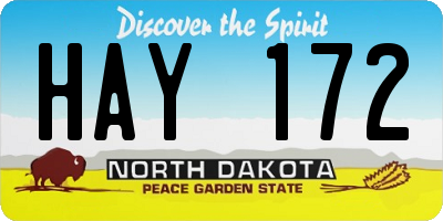 ND license plate HAY172