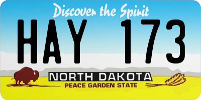 ND license plate HAY173
