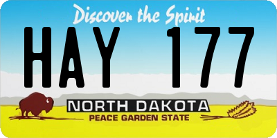 ND license plate HAY177