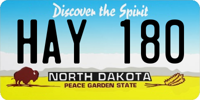 ND license plate HAY180
