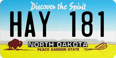 ND license plate HAY181