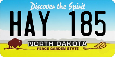 ND license plate HAY185