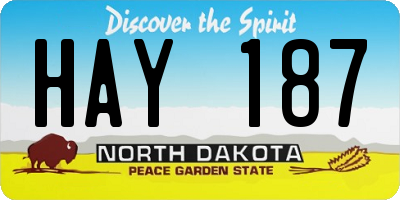 ND license plate HAY187