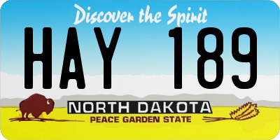 ND license plate HAY189