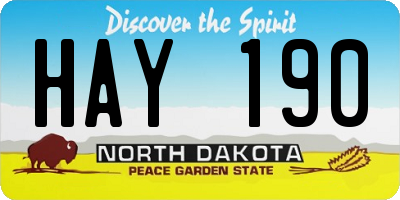 ND license plate HAY190