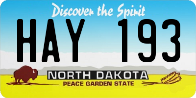 ND license plate HAY193