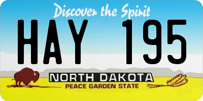 ND license plate HAY195