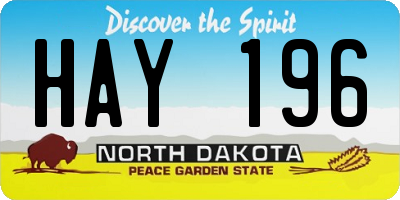 ND license plate HAY196