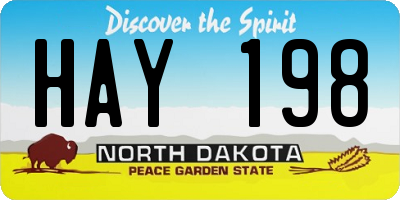 ND license plate HAY198