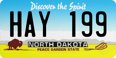 ND license plate HAY199