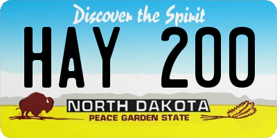 ND license plate HAY200