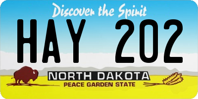 ND license plate HAY202