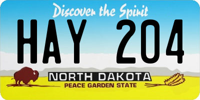 ND license plate HAY204