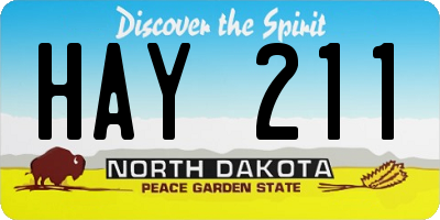 ND license plate HAY211
