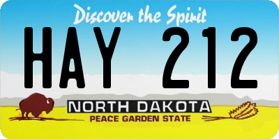 ND license plate HAY212