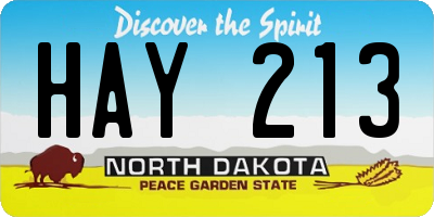 ND license plate HAY213