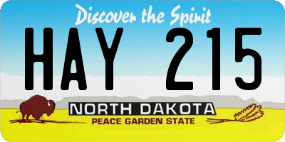 ND license plate HAY215