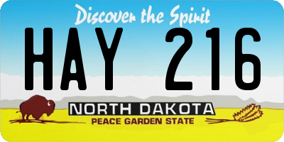 ND license plate HAY216