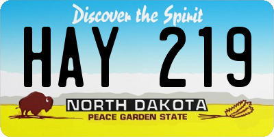 ND license plate HAY219