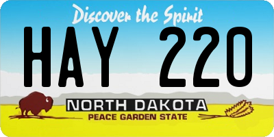 ND license plate HAY220