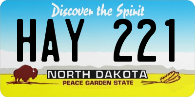ND license plate HAY221
