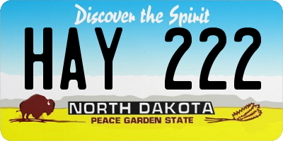 ND license plate HAY222