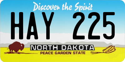ND license plate HAY225