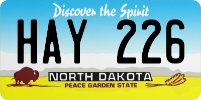 ND license plate HAY226